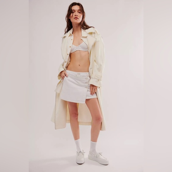 NWT - We The Free Wynne Denim Skirt in Bright White - Size 29 - Picture 4 of 4